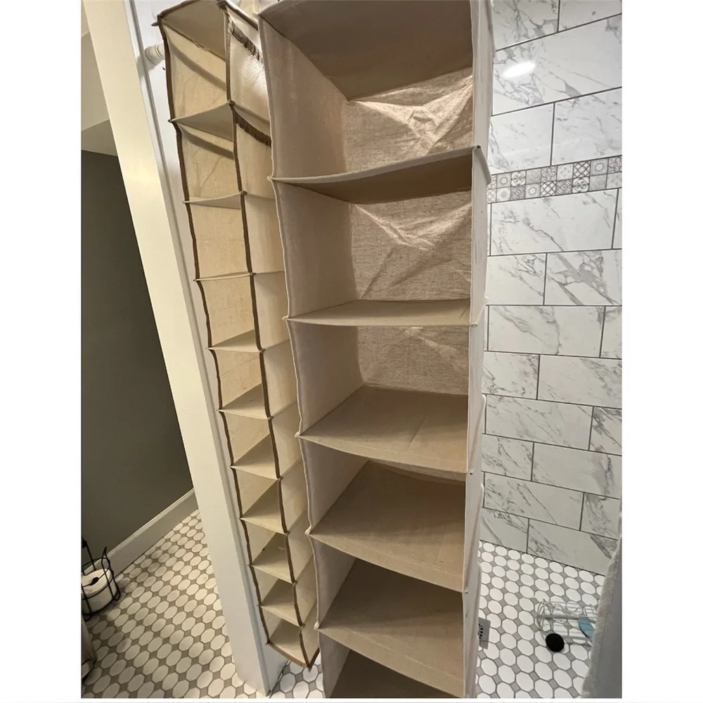 Squared Away Beige shelf Hanging Closet multiple shelves Storage Organizers